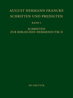 cover image of Schriften zur Biblischen Hermeneutik II